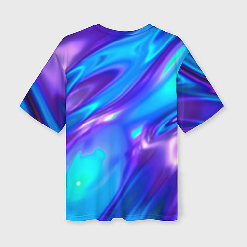 Женская футболка оверсайз Neon Holographic / 3D-принт – фото 2