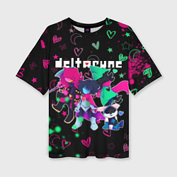 Футболка оверсайз женская ГЕРОИ ИГРЫ DELTARUNE NEON, цвет: 3D-принт