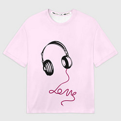 Женская футболка оверсайз Музыка любви