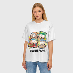Футболка оверсайз женская South Park - Южный парк краски, цвет: 3D-принт — фото 2