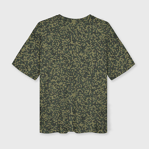 Женская футболка оверсайз Цифра Флора пиксельный камуфляж / 3D-принт – фото 2