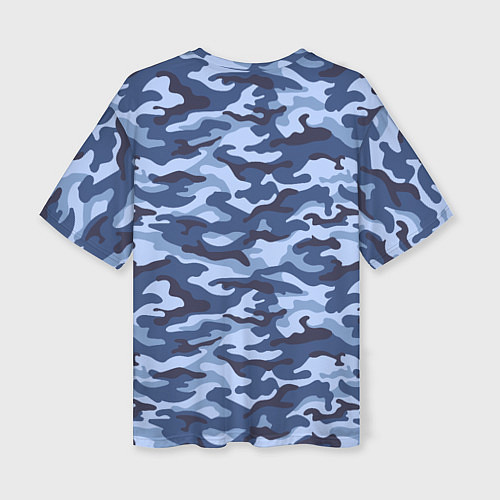 Женская футболка оверсайз Синий Камуфляж Camouflage / 3D-принт – фото 2