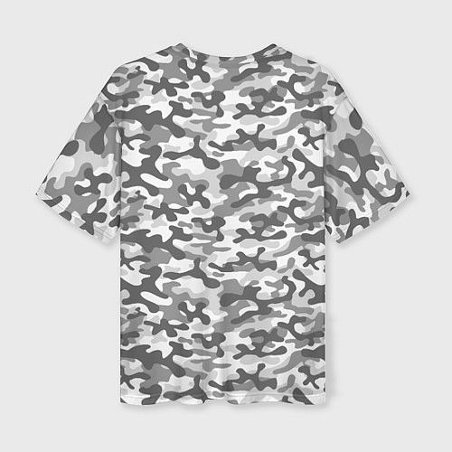 Женская футболка оверсайз Серый Городской Камуфляж / 3D-принт – фото 2
