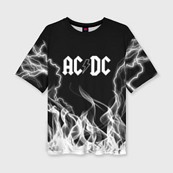 Футболка оверсайз женская ACDC Fire, цвет: 3D-принт