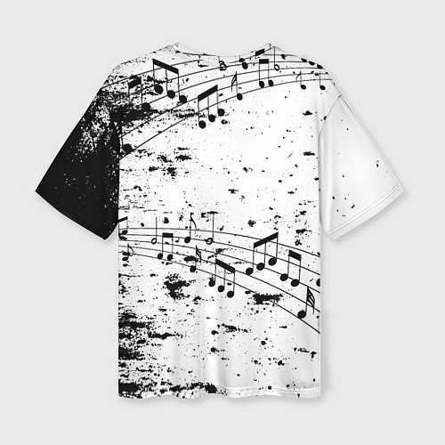 Женская футболка оверсайз ACDC - Музыкальные ноты / 3D-принт – фото 2