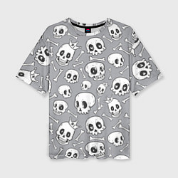 Женская футболка оверсайз Skulls & bones