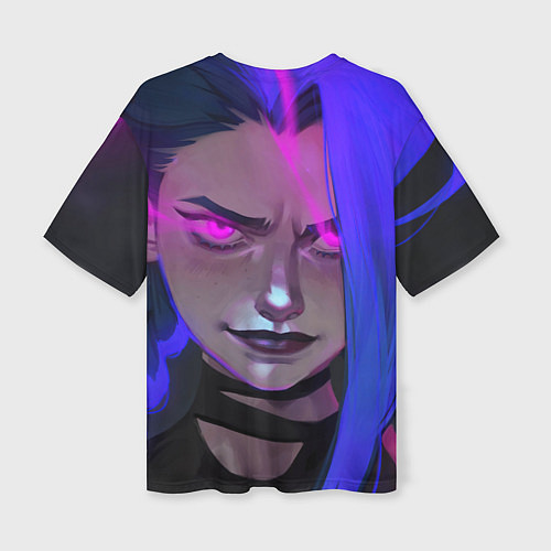 Женская футболка оверсайз League Of Legends Arcane ДЖИНКС Jinx Powder / 3D-принт – фото 2