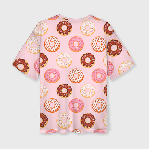 Женская футболка оверсайз Pink donuts / 3D-принт – фото 2