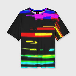 Женская футболка оверсайз Color fashion glitch