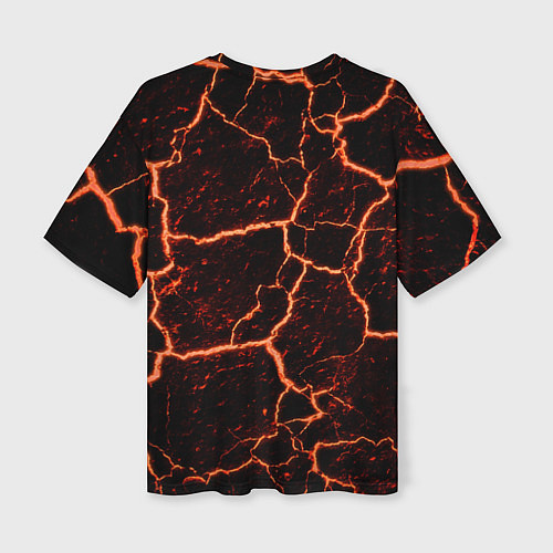 Женская футболка оверсайз Раскаленная лаваhot lava / 3D-принт – фото 2