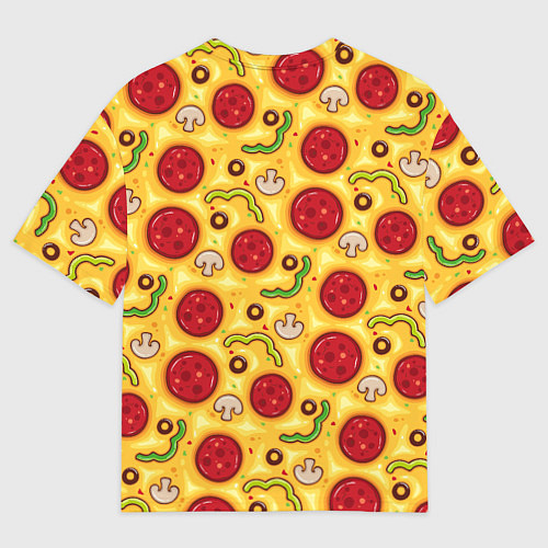 Женская футболка оверсайз Pizza salami / 3D-принт – фото 2