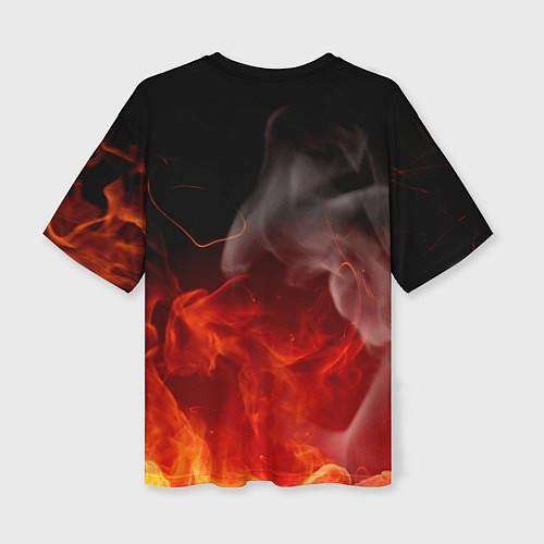 Женская футболка оверсайз Umbrella Corporation пламя / 3D-принт – фото 2