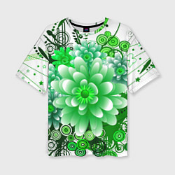 Женская футболка оверсайз Яркая пышная летняя зелень