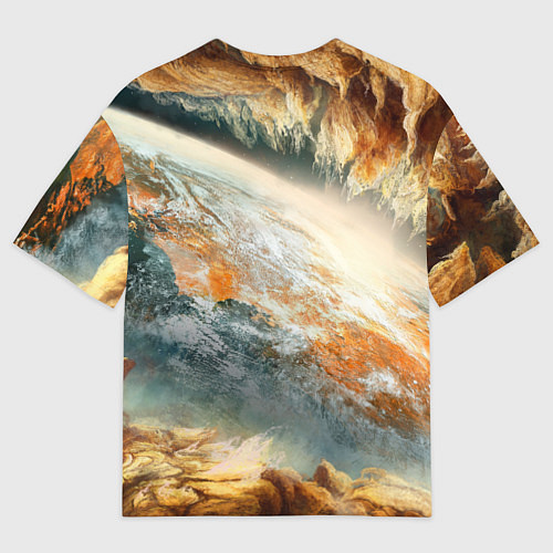 Женская футболка оверсайз Песчаный Космос / 3D-принт – фото 2