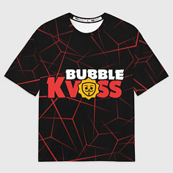 Женская футболка оверсайз Бабл квас с узором