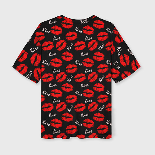 Женская футболка оверсайз Kiss поцелуи / 3D-принт – фото 2