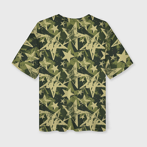 Женская футболка оверсайз Star camouflage / 3D-принт – фото 2