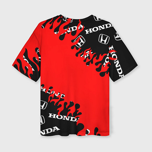 Женская футболка оверсайз Honda нарисованный огонь / 3D-принт – фото 2