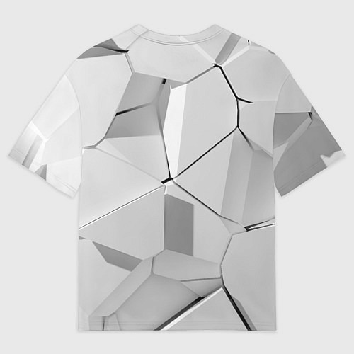 Женская футболка оверсайз БЕЛАЯ БРОНЯ СЕРАЯ БРОНЯ БЕЛЫЕ ПЛИТЫ / 3D-принт – фото 2