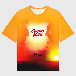 Женская футболка оверсайз Кобра Кай Закат Градиент Cobra Kai Sun