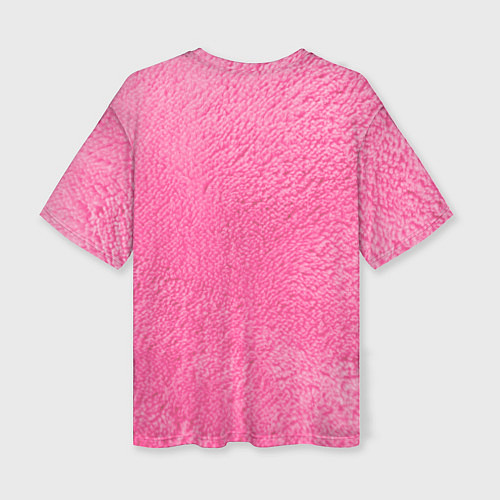 Женская футболка оверсайз Облачко на розовом мехе с радугой парная / 3D-принт – фото 2