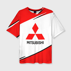 Женская футболка оверсайз Mitsubishi Logo Geometry