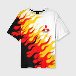 Женская футболка оверсайз Mitsubishi трехступенчатый огонь
