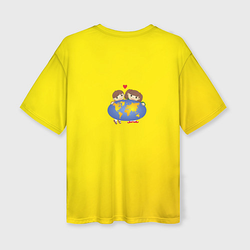 Женская футболка оверсайз Мальчик из советского Атласа Мир / 3D-принт – фото 2