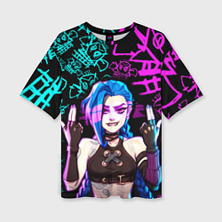 Женская футболка оверсайз JINX ДЖИНКС NEON PATTERN