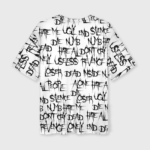 Женская футболка оверсайз DEAD INSIDE 1000-7 / 3D-принт – фото 2