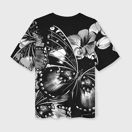 Женская футболка оверсайз Шинобу Кочо - бабочка / 3D-принт – фото 2