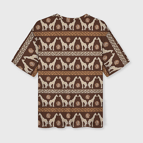 Женская футболка оверсайз Жирафы Африка паттерн / 3D-принт – фото 2