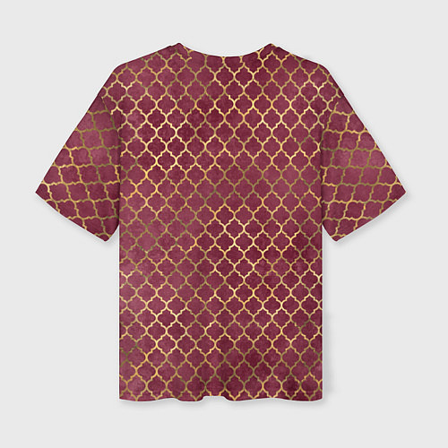 Женская футболка оверсайз Gold & Red pattern / 3D-принт – фото 2
