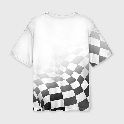 Женская футболка оверсайз Porsche Порше Финишный флаг / 3D-принт – фото 2