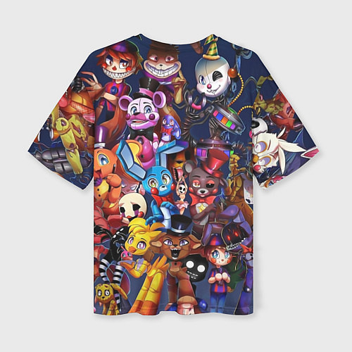 Женская футболка оверсайз Cute Fnaf Pattern / 3D-принт – фото 2