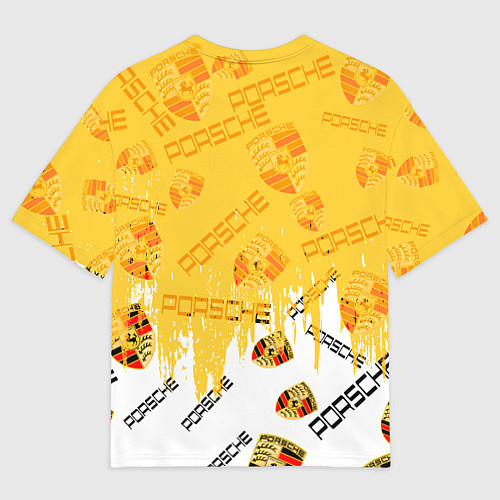 Женская футболка оверсайз Porsche порше паттерн / 3D-принт – фото 2