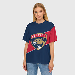 Футболка оверсайз женская Florida Panthers , Флорида Пантерз, цвет: 3D-принт — фото 2