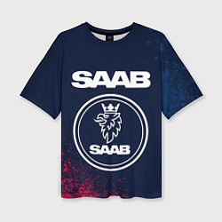 Женская футболка оверсайз SAAB - Краска