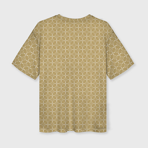 Женская футболка оверсайз Узор H&S Крест и круг Серовато-янтарный 119-9-39-f / 3D-принт – фото 2
