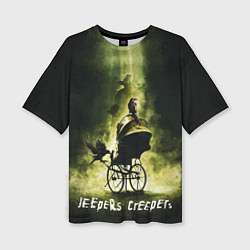 Женская футболка оверсайз Poster Jeepers Creepers