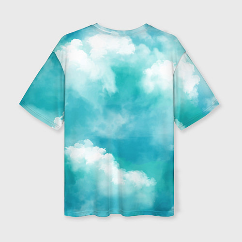 Женская футболка оверсайз Парашютист в облаках / 3D-принт – фото 2