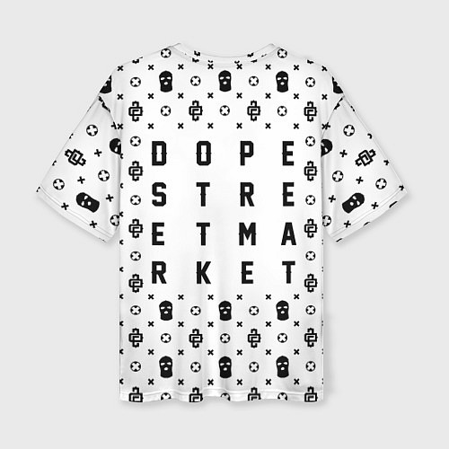 Женская футболка оверсайз Узор White Dope Camo Dope Street Market / 3D-принт – фото 2