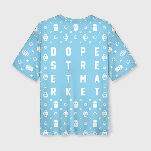 Женская футболка оверсайз Узор Sky Blue Dope Camo Dope Street Market / 3D-принт – фото 2