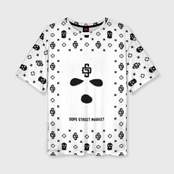 Футболка оверсайз женская Узор White Phantom Ski Mask Dope Street Market, цвет: 3D-принт