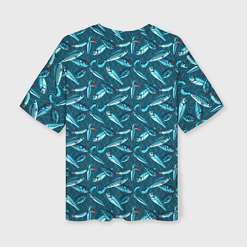 Женская футболка оверсайз Воблеры рыбки / 3D-принт – фото 2