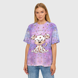 Футболка оверсайз женская Пятнистый тигренок, цвет: 3D-принт — фото 2