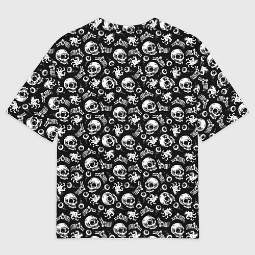 Женская футболка оверсайз Skull Eye Bones Hype / 3D-принт – фото 2