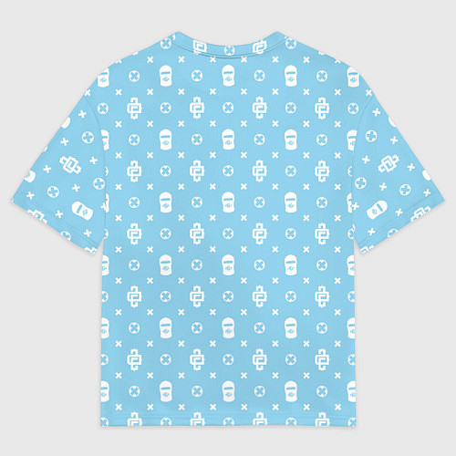 Женская футболка оверсайз Узор Sky Blue Dope Ski Mask Camo Dope Street Marke / 3D-принт – фото 2