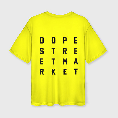 Женская футболка оверсайз Узор Yellow Jorman Air Dope Street Market / 3D-принт – фото 2