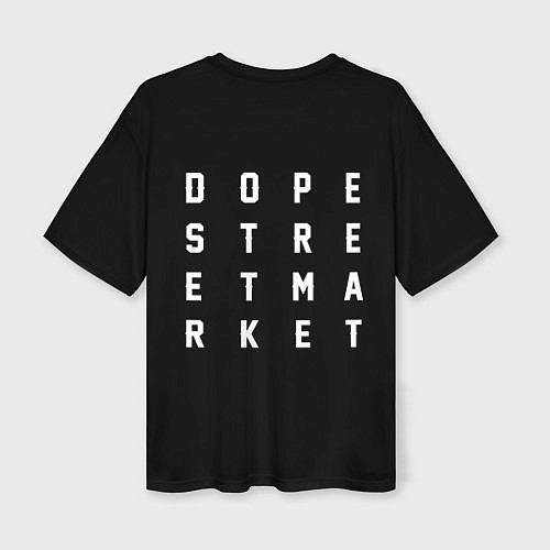 Женская футболка оверсайз Узор Black Orlani Jeans Dope Street Market / 3D-принт – фото 2